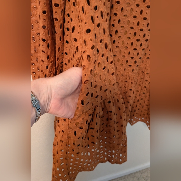 Jodifl Orange Eyelet Long Sleeve Dress - Picture 6 of 6